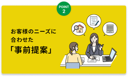 お客様のニーズに合わせた「事前提案」