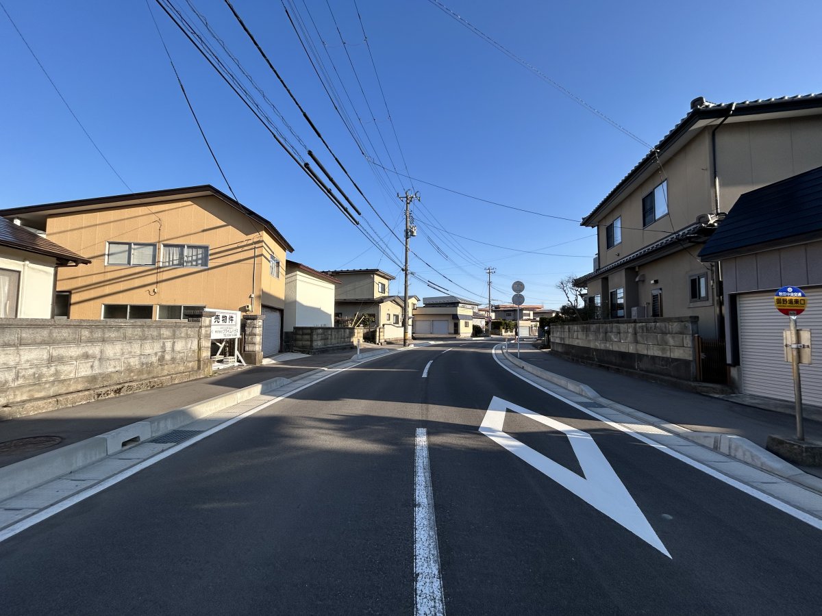 前面道路は公道で、広々としています！