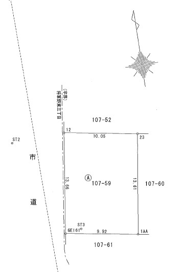 区画図です！確定測量調査も完了しております！