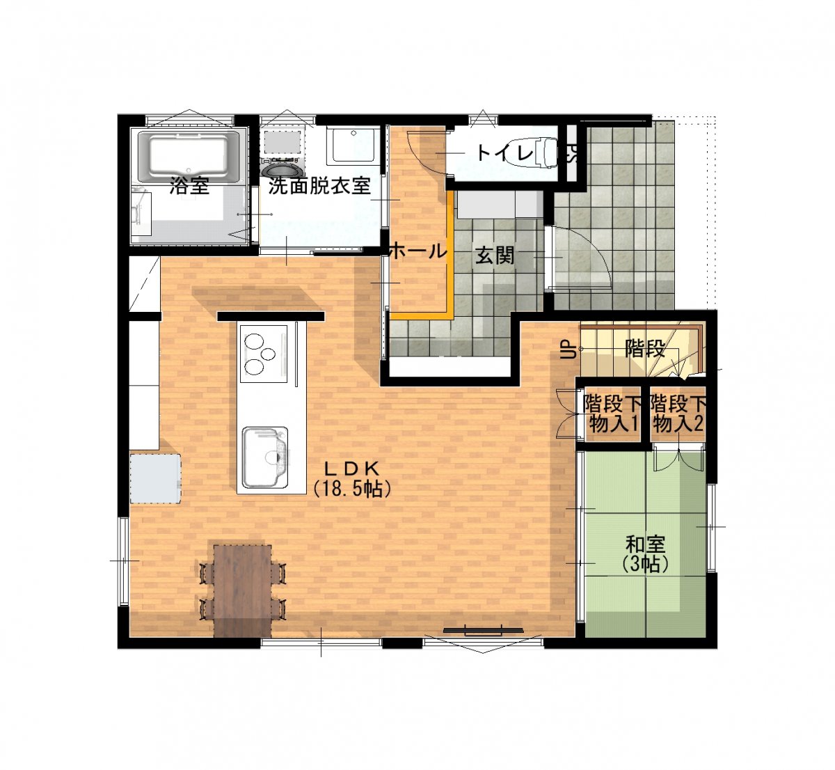 建物プラン例（1階間取り図）