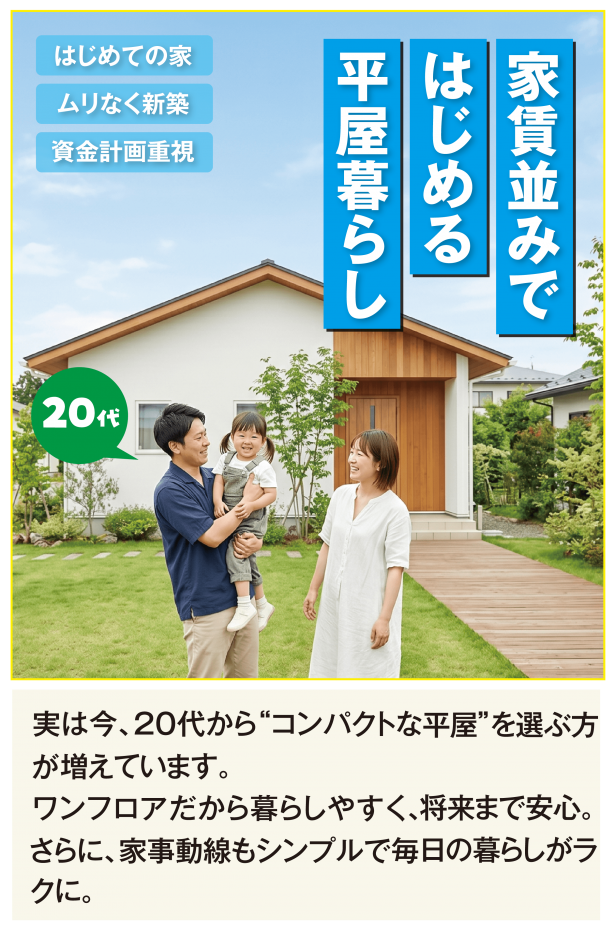 20代[家賃並みで始める平屋]