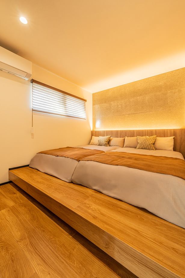 ◆段差を活かしたホテルライクな寝室